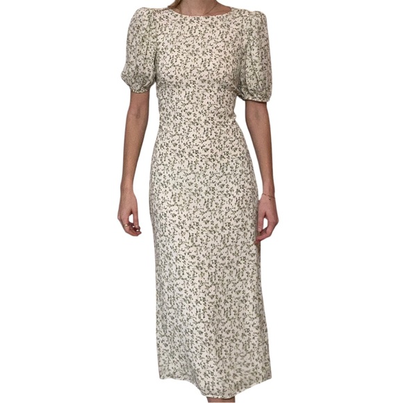 Reformation Mint Green Floral midi Dress - Picture 3 of 7